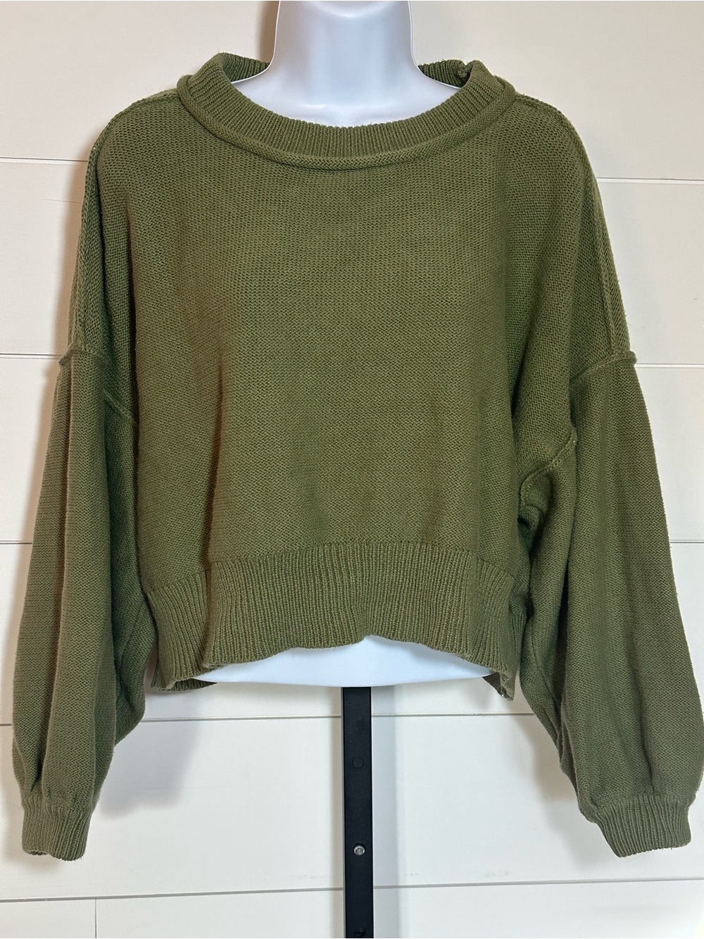 Olive Green Cropped Sweater